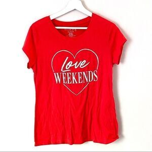 Wound up Love weekends Short sleeve Tee XL red